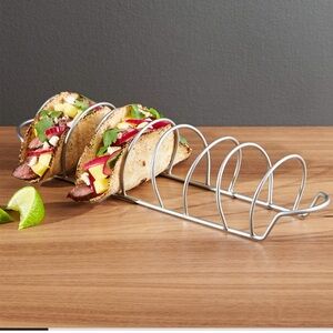 Crate & Barrel Taco Metal Wire Taco Serving Racks, Two
